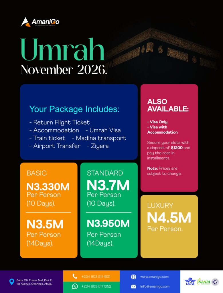Umrah – November 2026 package flyer